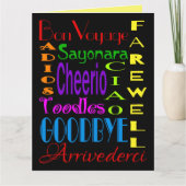 Large Goodbye Adios Cheerio 8 x 10 Farewell Card Karte (Vorderseite)