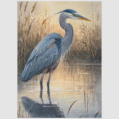 Large Great Blue Heron Decoupage Seidenpapier (Vorderseite)