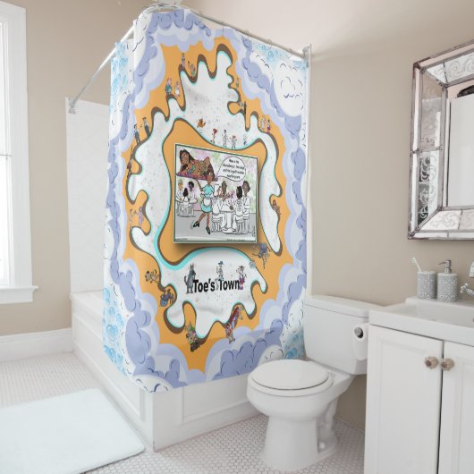 Large Hawaiian | Satirical Humor Duschvorhang (Beispiel)