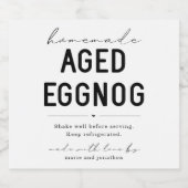 Large Homemade Aged Eggnog Bottle Label Alkoholflaschenetikett (Einzelnes Label)