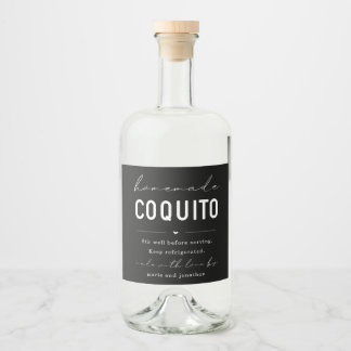Large Homemade Coquito Bottle Label Alkoholflaschenetikett