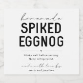 Large Homemade Spiked Eggnog Bottle Label Alkoholflaschenetikett (Einzelnes Label)
