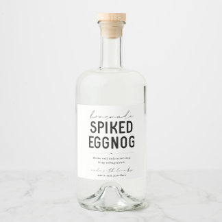 Large Homemade Spiked Eggnog Bottle Label Alkoholflaschenetikett