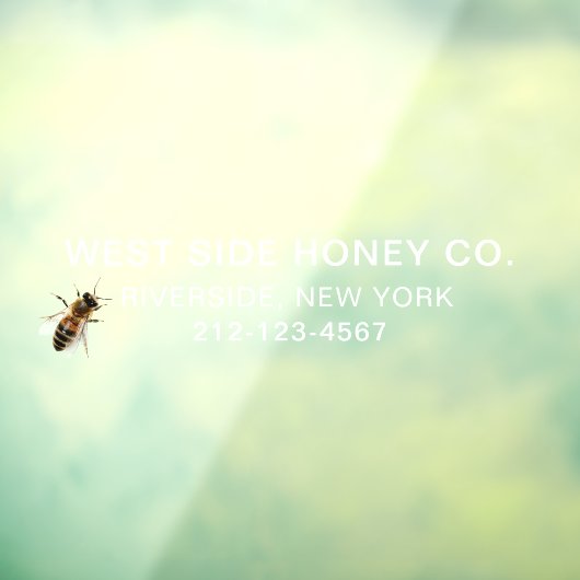 LARGE HONEY BUSINESS VINYL WINDOW CLING with Bee Fensteraufkleber (Blatt 3)