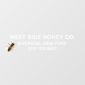 LARGE HONEY BUSINESS VINYL WINDOW CLING with Bee Fensteraufkleber (Blatt)