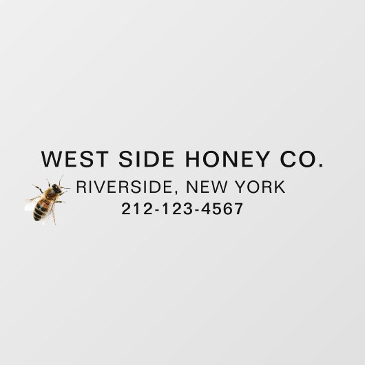 LARGE HONEY BUSINESS VINYL WINDOW CLING with Bee Fensteraufkleber (Blatt)