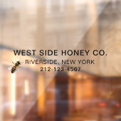 LARGE HONEY BUSINESS VINYL WINDOW CLING with Bee Fensteraufkleber (Blatt 2)