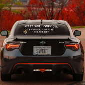 LARGE HONEY BUSINESS VINYL WINDOW CLING with Bee Fensteraufkleber