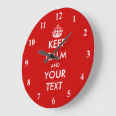 Large Keep Calm wall clock Customizable design Große Wanduhr (Winkel)