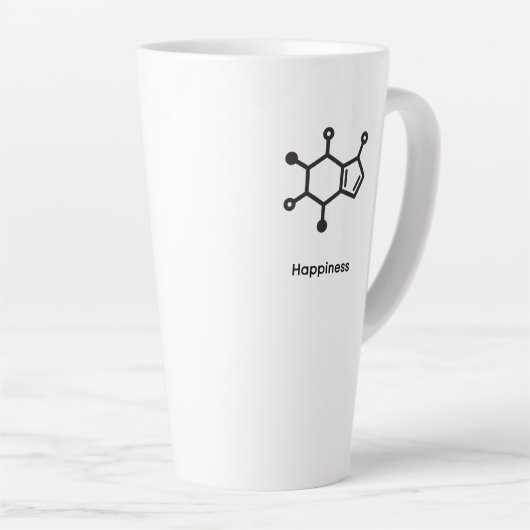 Large Latte Mug - Caffeine = Happiness Milchtasse (Rechte Ecke)