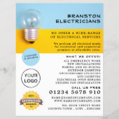 Large Lightbulb Electrician Advertising Flyer (Vorne)