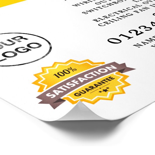 Large Lightbulb Electrician Advertising Poster (Ecke)