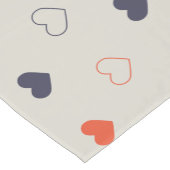 Large - Lovely hearts / orange cream dark Kurzer Tischläufer (Ecke)