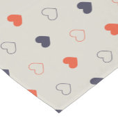 Large - Lovely hearts / orange cream dark Kurzer Tischläufer (Ecke)