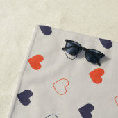 Large - Lovely hearts / orange cream dark Strandtuch (Beispiel)