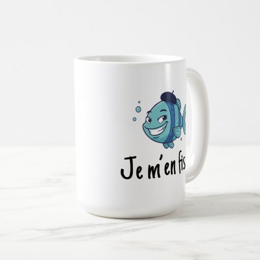 Large Mug - Je m'en fish Kaffeetasse (VorderseiteRechts)