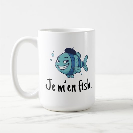 Large Mug - Je m'en fish Kaffeetasse (Links)