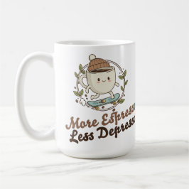 Large Mug - More Espresso. Less Depresso. Kaffeetasse