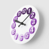 Large Numbers/Purple Runde Wanduhr (Winkel)