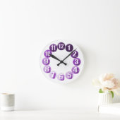 Large Numbers/Purple Runde Wanduhr (Zuhause)