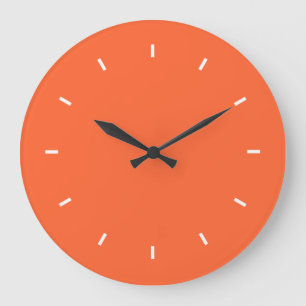 Large Orange Wall Clock (Round) Große Wanduhr
