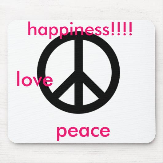 large_peace_symbol, Liebe, Frieden, Glück!!!! Mousepad (Vorne)