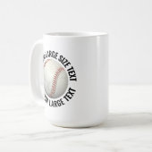 Large Personalized Text Baseball Image 15oz Custom Kaffeetasse (Vorderseite Links)