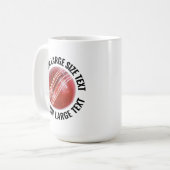 Large Personalized Text Cricket Ball 15oz. Custom Kaffeetasse (Vorderseite Links)