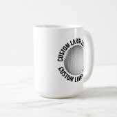 Large Personalized Text Golf Ball 15oz. Custom Kaffeetasse (VorderseiteRechts)