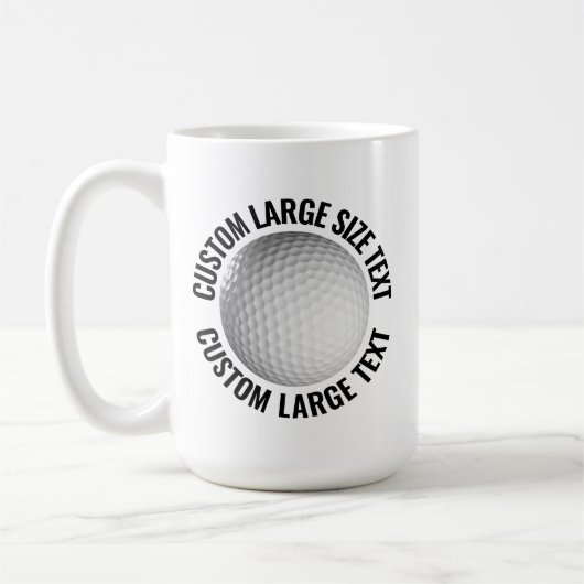 Large Personalized Text Golf Ball 15oz. Custom Kaffeetasse (Links)