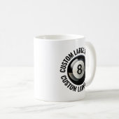 Large Personalized Text Pool 8 Ball 11 oz. Custom Kaffeetasse (VorderseiteRechts)