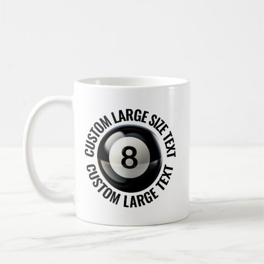 Large Personalized Text Pool 8 Ball 11 oz. Custom Kaffeetasse (Links)