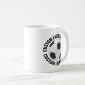 Large Personalized Text Soccer Ball 11 oz. Custom Kaffeetasse (VorderseiteRechts)