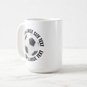 Large Personalized Text Soccer Ball 15oz. Custom Kaffeetasse (Vorderseite Links)