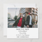 Large Photo Modern Square Minimalist Wedding Save The Date (Rückseite)