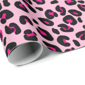Large Pink Leopard Spots Animal Print Pattern Geschenkpapier (Rolleneckpunkt)