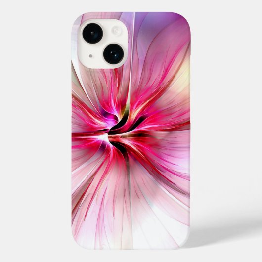 Large Pink Modern Flower Phone Case (Rückseite)