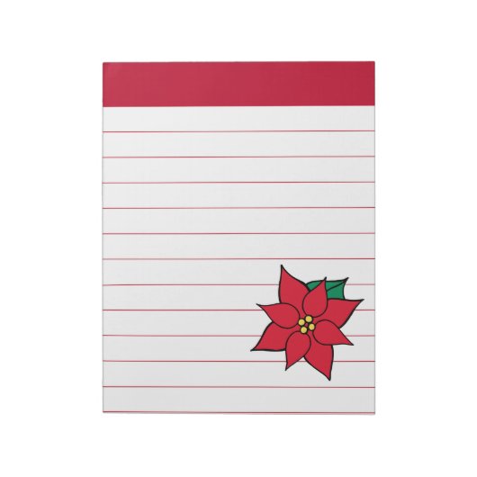 Large Poinsettia Holiday Notepad Notizblock (Rotiert)