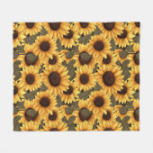 Large Pretty Sunflower Illustration All Over Print Fleecedecke (Vorderseite (Horizontal))