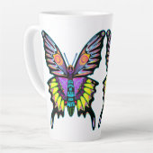 Large Psychedelic Peace Liebe Music Butterfly Milchtasse (Linke Ecke)