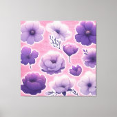 Large Purple Floral Canvas Wall Art – Aesthetic Leinwanddruck (Vorderseite)
