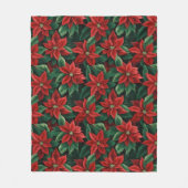 Large Red and Green Poinsettias Digital Art Fleecedecke (Vorderseite)
