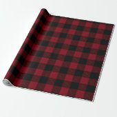 Large Red Black Plaid Pattern Christmas Geschenkpapier (Ungerollt)