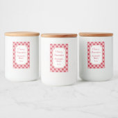 Large Red Gingham Labels Lebensmitteletikett (Flaschen)