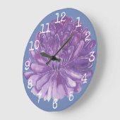 Large Round Clock "Lavender Flower" Große Wanduhr (Winkel)