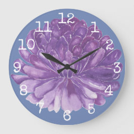 Large Round Clock "Lavender Flower" Große Wanduhr