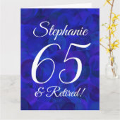 Large Royal Blue 65 und Remüde Happy Retirement Karte (Gelbe Blume)