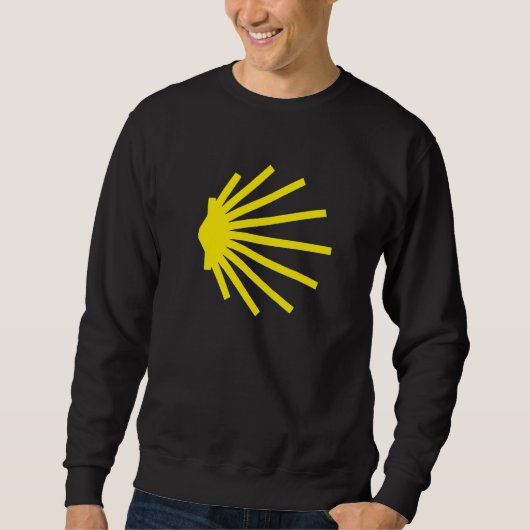 Large Scallop Shell Yellow Santiago De Compostela  Sweatshirt (Vorderseite)