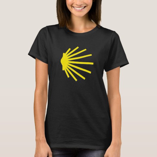 Large Scallop Shell Yellow Santiago De Compostela  T-Shirt (Vorderseite)
