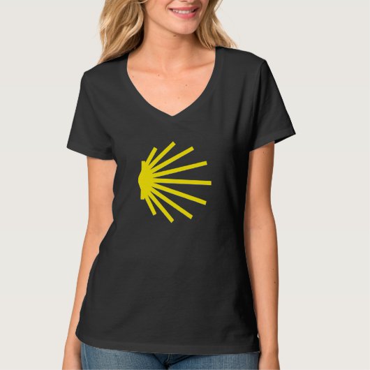 Large Scallop Shell Yellow Santiago De Compostela  T-Shirt (Vorderseite)